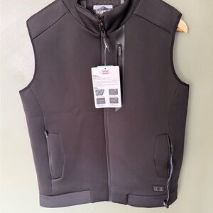 SnowWolf Heated Black Tech Softshell Vest chargeable
